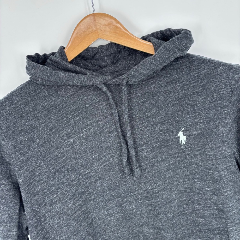 Polo Ralph Lauren Jersey Hoodie Mens M Charcoal Heather Pony Logo Preppy